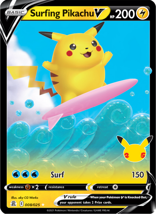Surfing Pikachu V - [Celebrations] - (008/025)